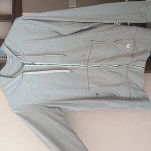 Vuori Women's Light Gray Zip-Up Sweater